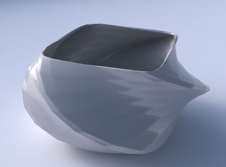 Bowl helix with sections and twisted lines 3D print model_3