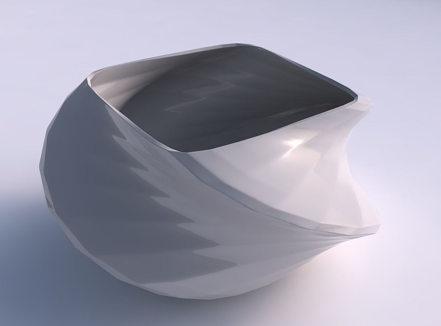 Bowl helix with sections and twisted lines 3D print model_0