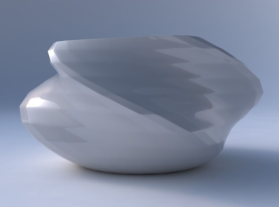 Bowl helix with sections and twisted lines 3D print model_4