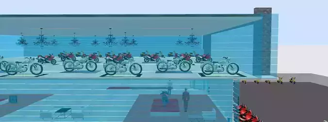 motorcycle bike showroom 3D print model