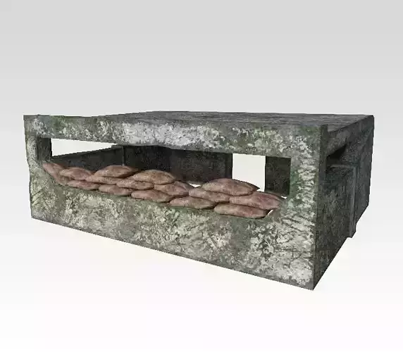 Bunker 3D Model with sacks