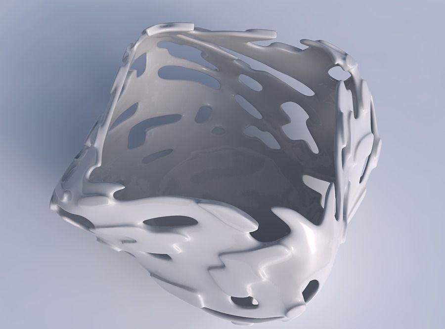 Bowl helix with smooth cuts and bulges 3D print model_1