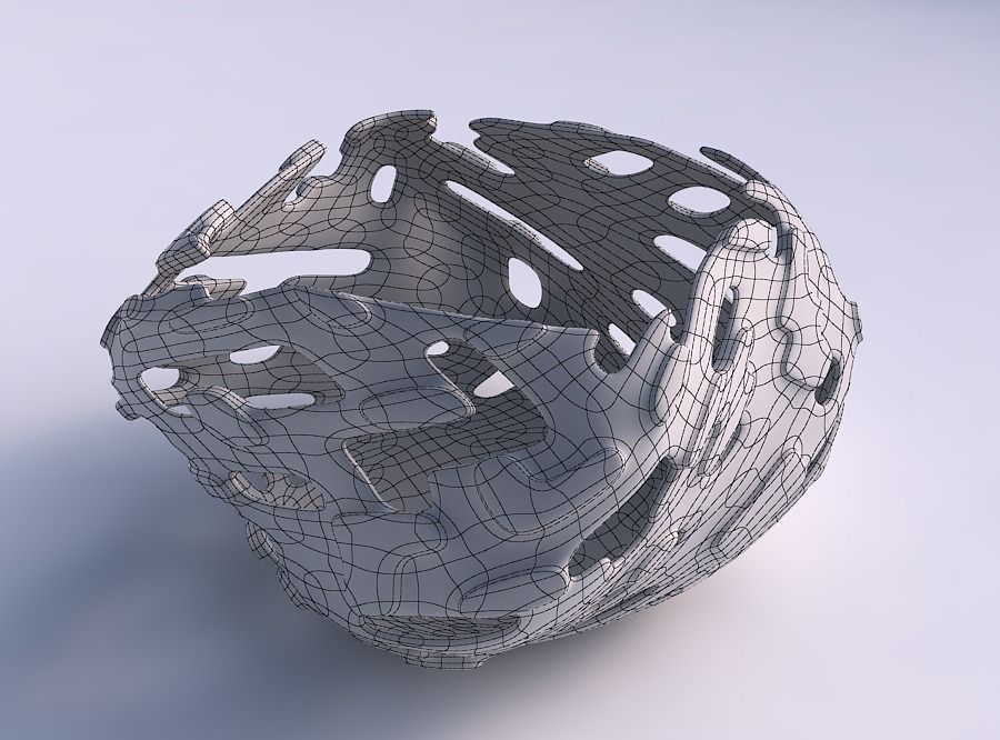 Bowl helix with smooth cuts and bulges 3D print model_5