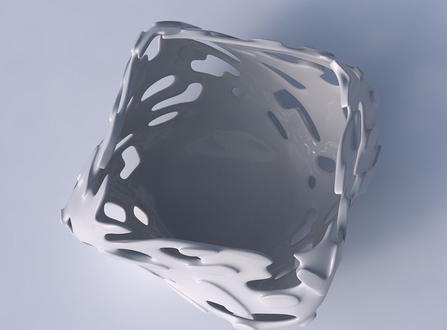 Bowl helix with smooth cuts and bulges 3D print model_2