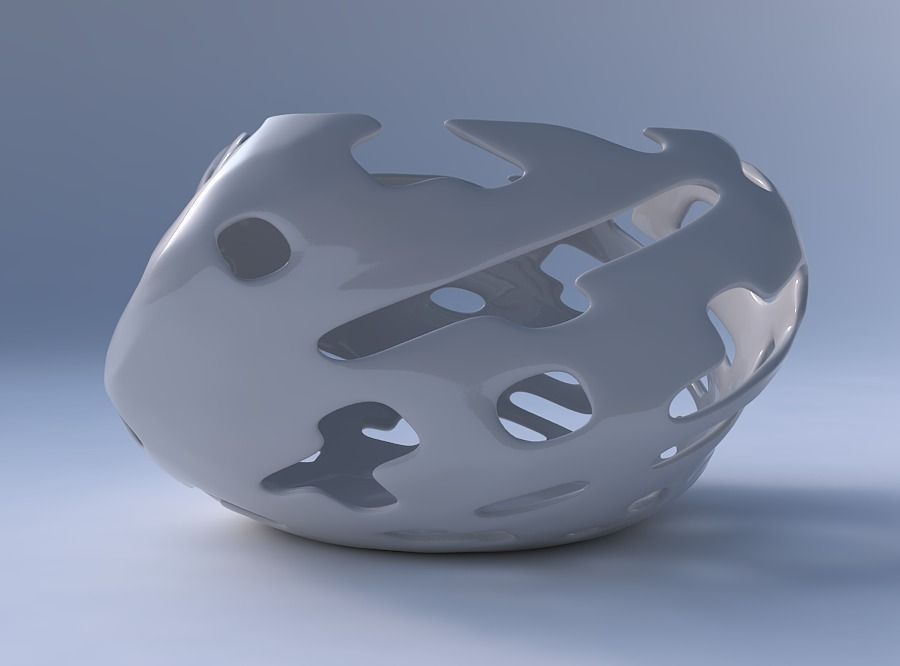 Bowl helix with smooth cuts 3D print model_4