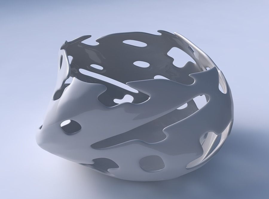 Bowl helix with smooth cuts 3D print model_3