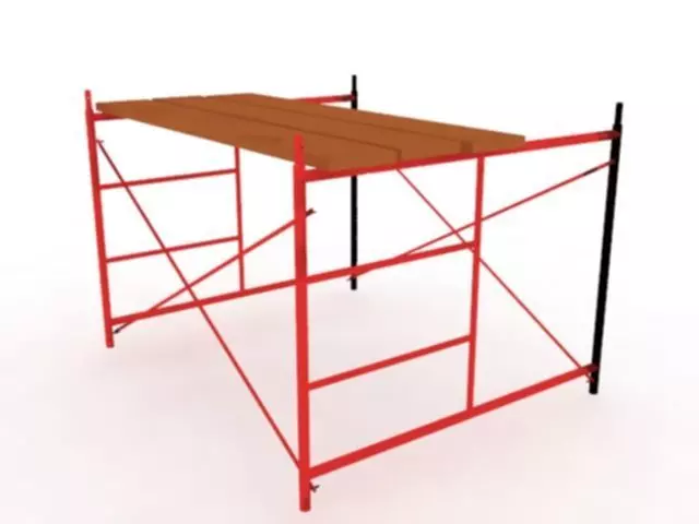 scaffolding frame with wooden top 3D model
