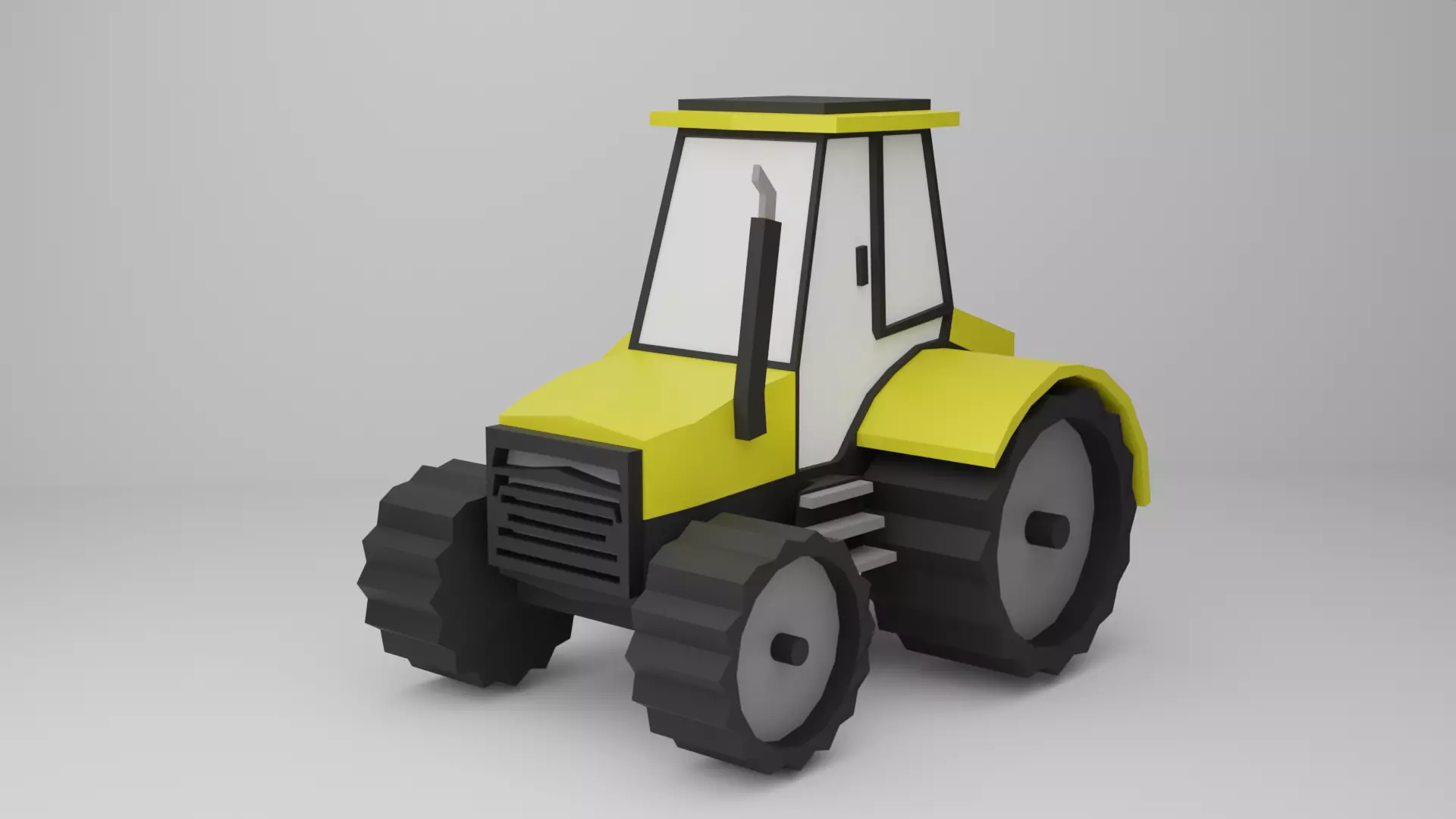 Tractor Cartoon Style Low-poly 3D model