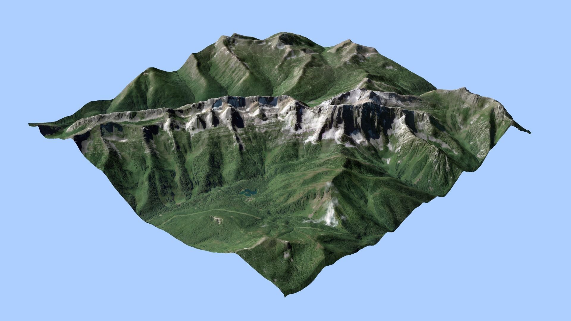 Mountain Landscape - Lizard Range in Canada 3D model_3
