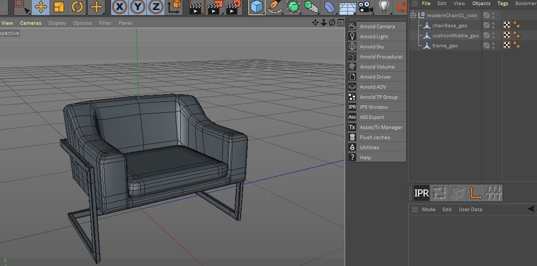 Modern Chair 01 Free low-poly 3D model_2