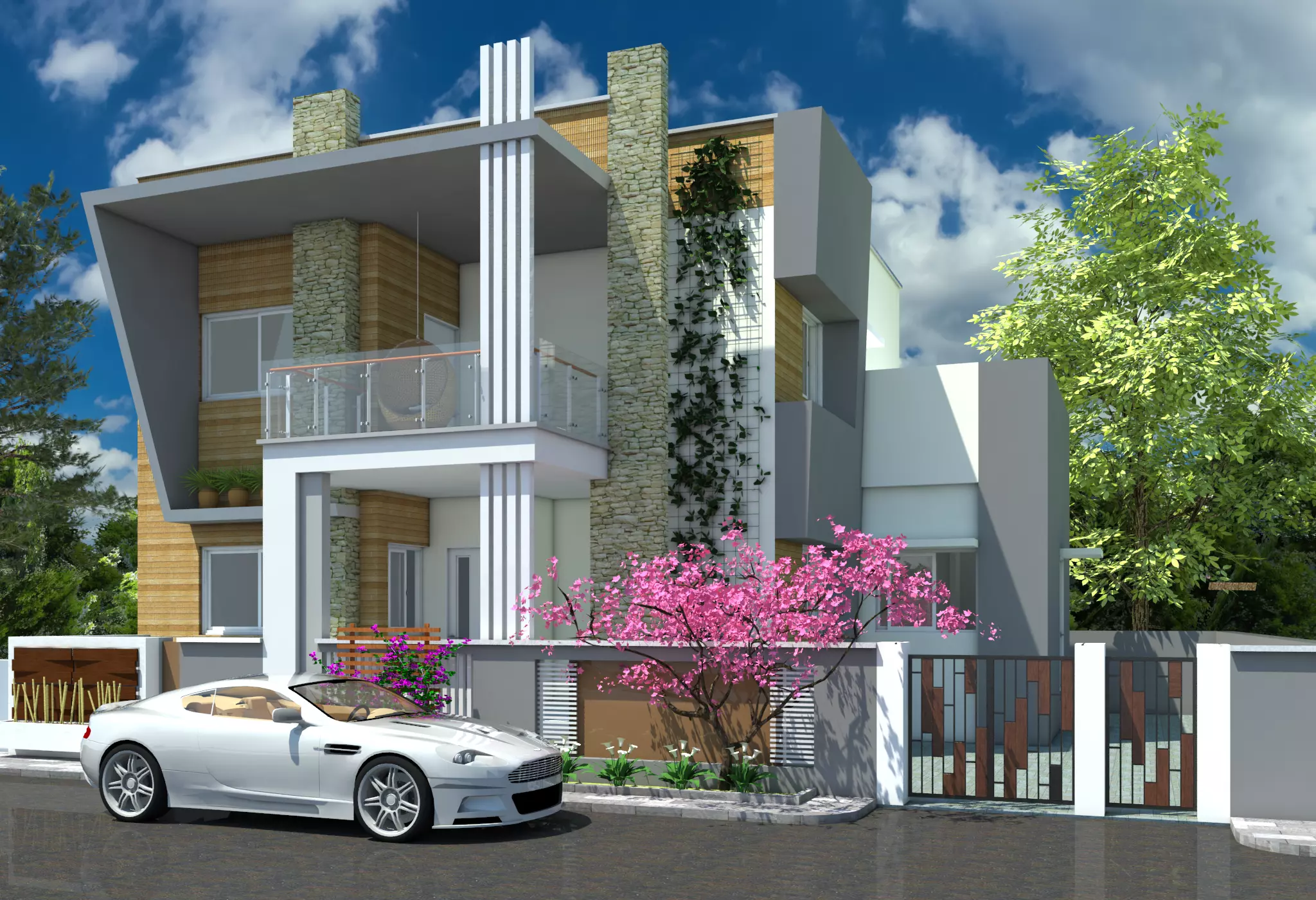 Villa 2 house model 3D model_0