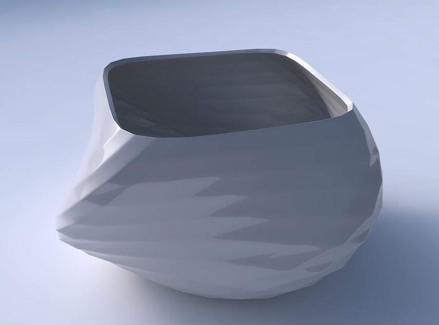 Bowl helix with uniform polygons 3D print model_3