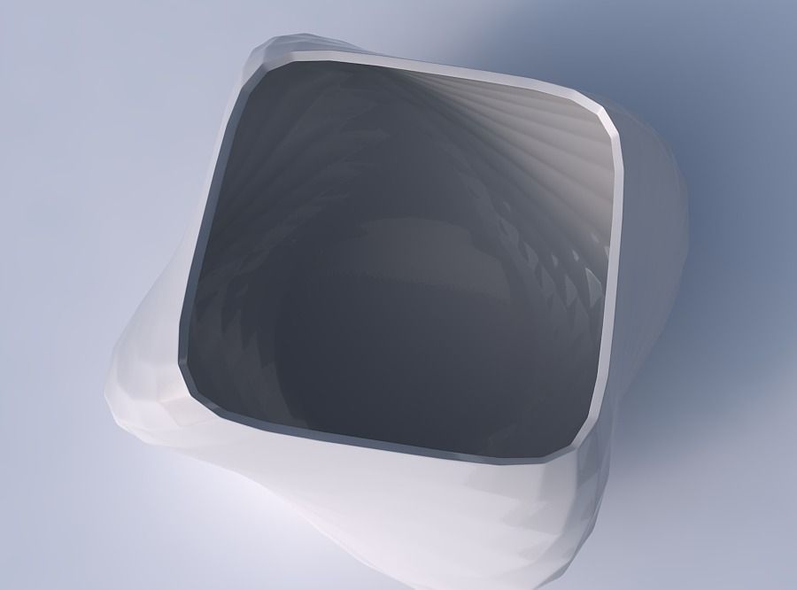 Bowl helix with uniform polygons 3D print model_2