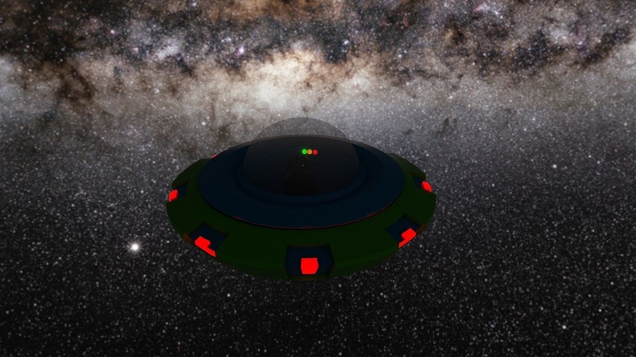 Alien Spaceship 3D Model Low-poly 3D model_2