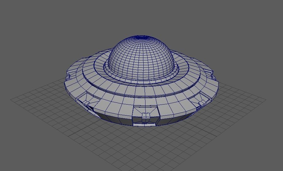 Alien Spaceship 3D Model Low-poly 3D model_1