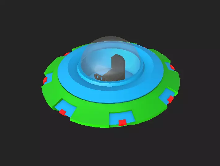 Alien Spaceship 3D Model Low-poly 3D model_0