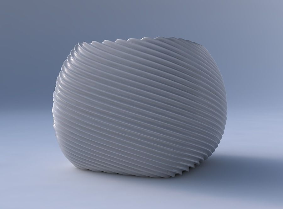 Bowl semi-quadratic with bent extruded lines 2 3D print model_4