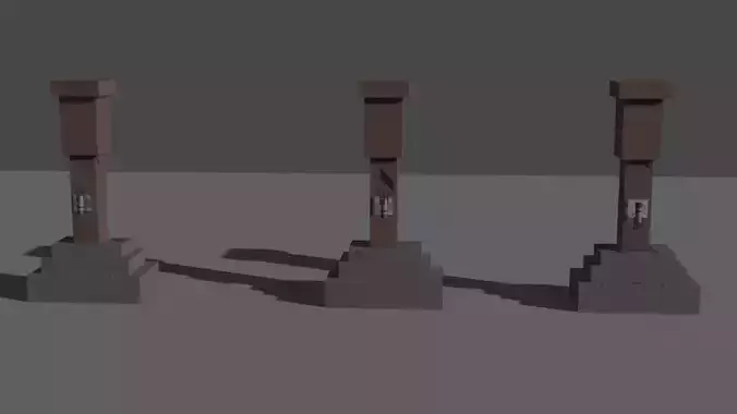 columns three wooden poles