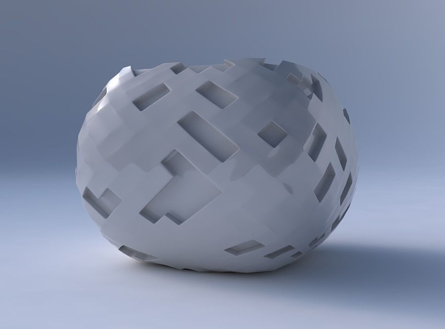 Bowl semi-quadratic with cavities 3D print model_4