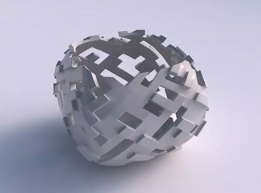 Bowl semi-quadratic with cuts and 3D print model