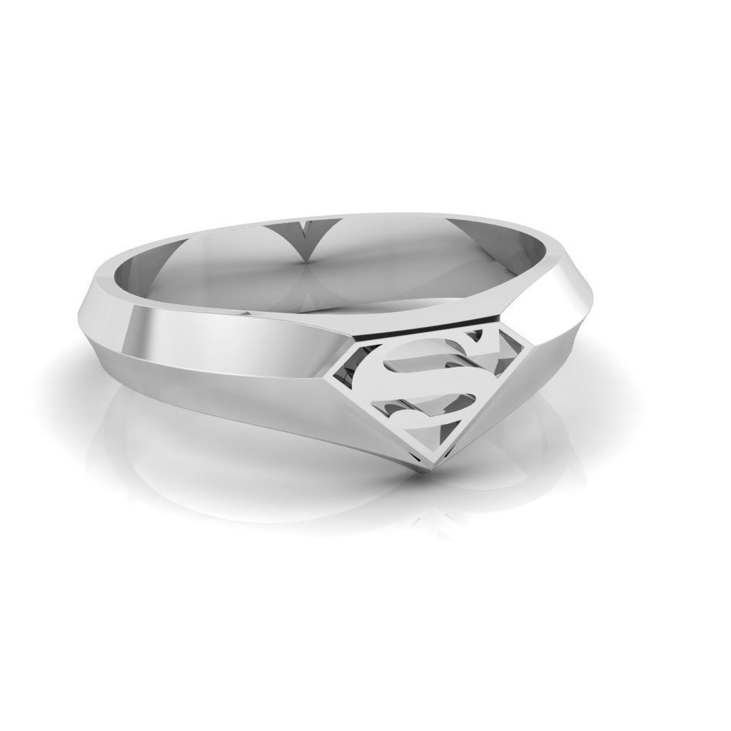 Superman Signet Ring 3D print model_4