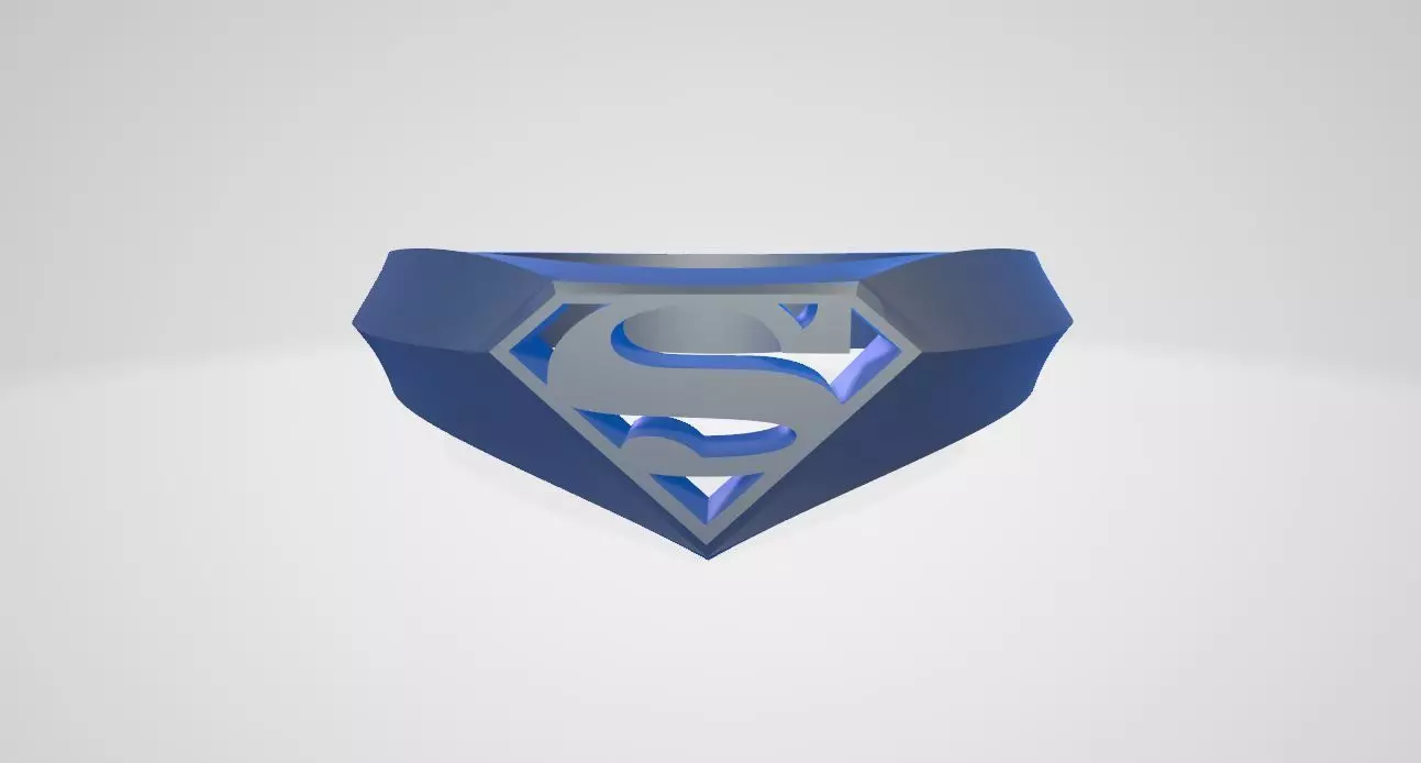 Superman Signet Ring 3D print model_0