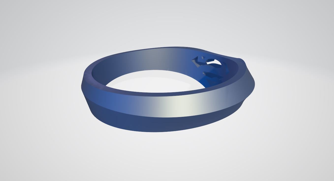 Superman Signet Ring 3D print model_3