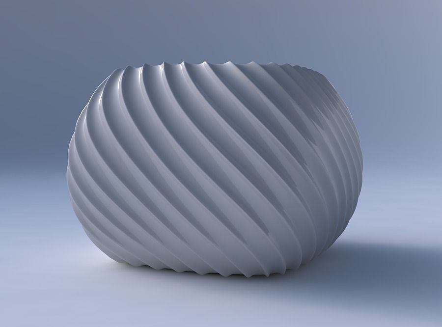 Bowl semi-quadratic with extruded vertical lines 2 3D print model_4