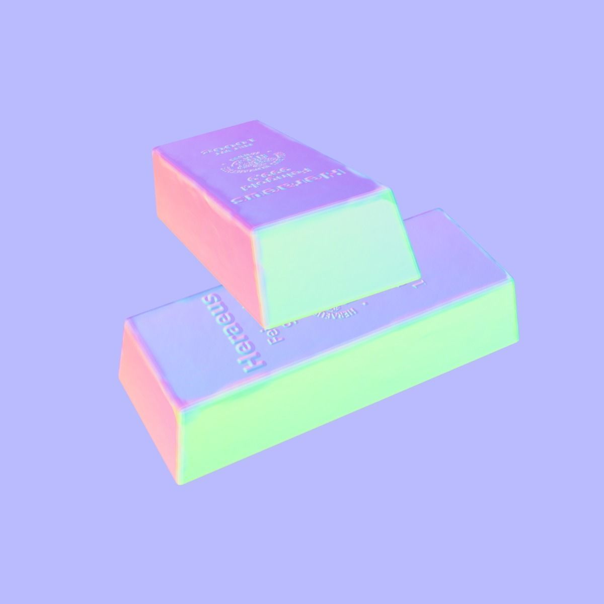 gold bar low polygon model 3D model_12