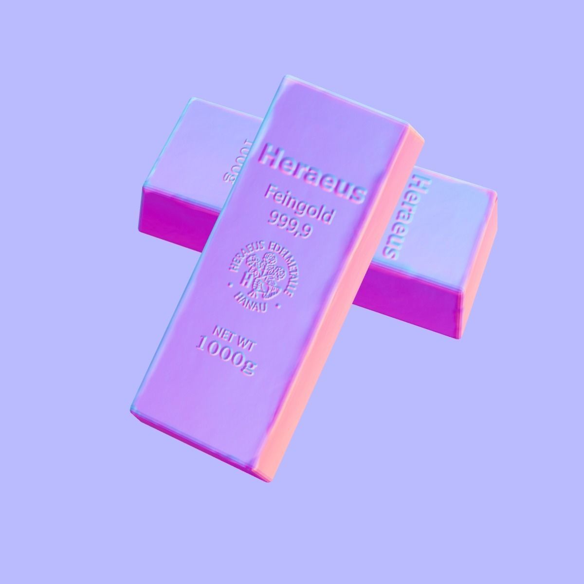 gold bar low polygon model 3D model_15
