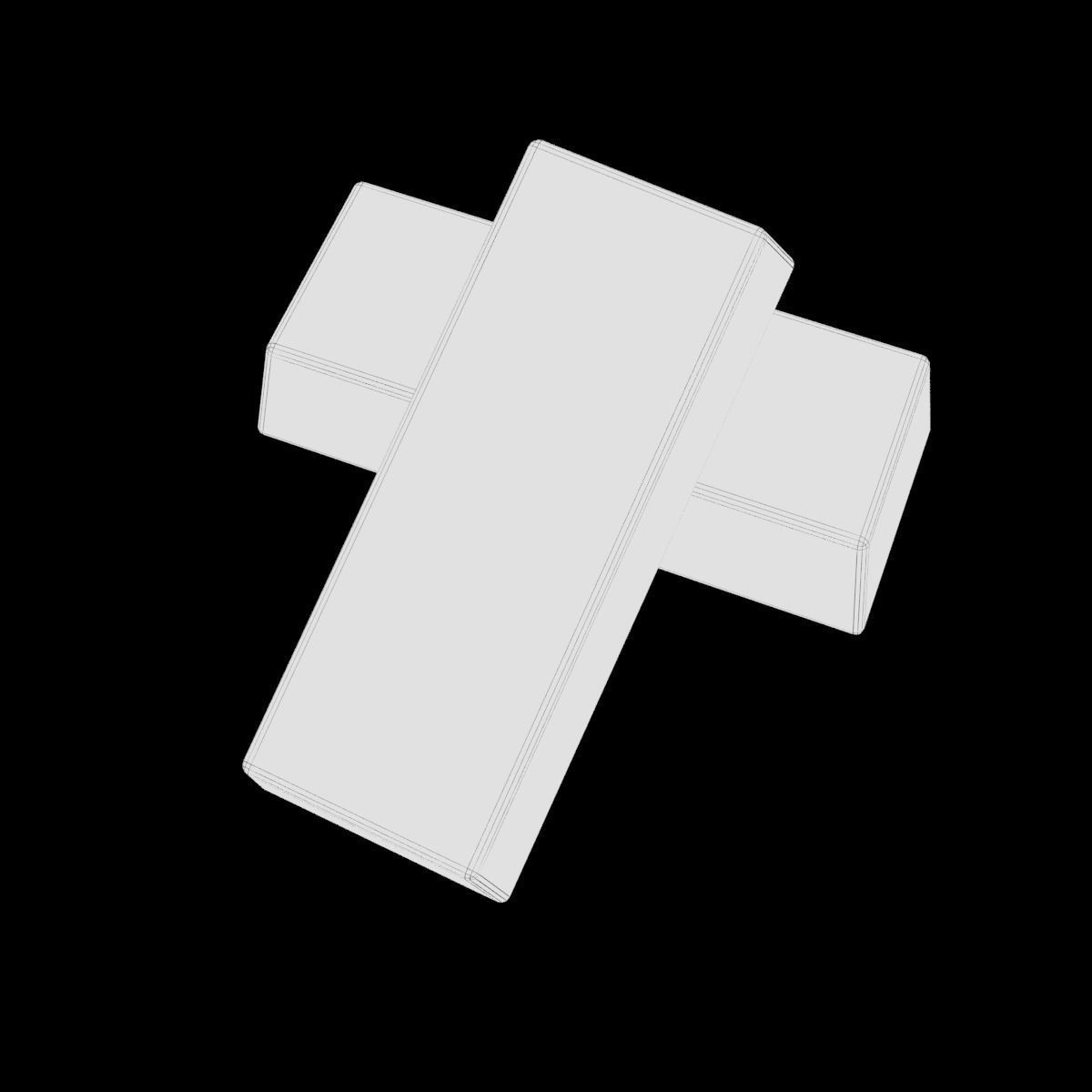 gold bar low polygon model 3D model_7