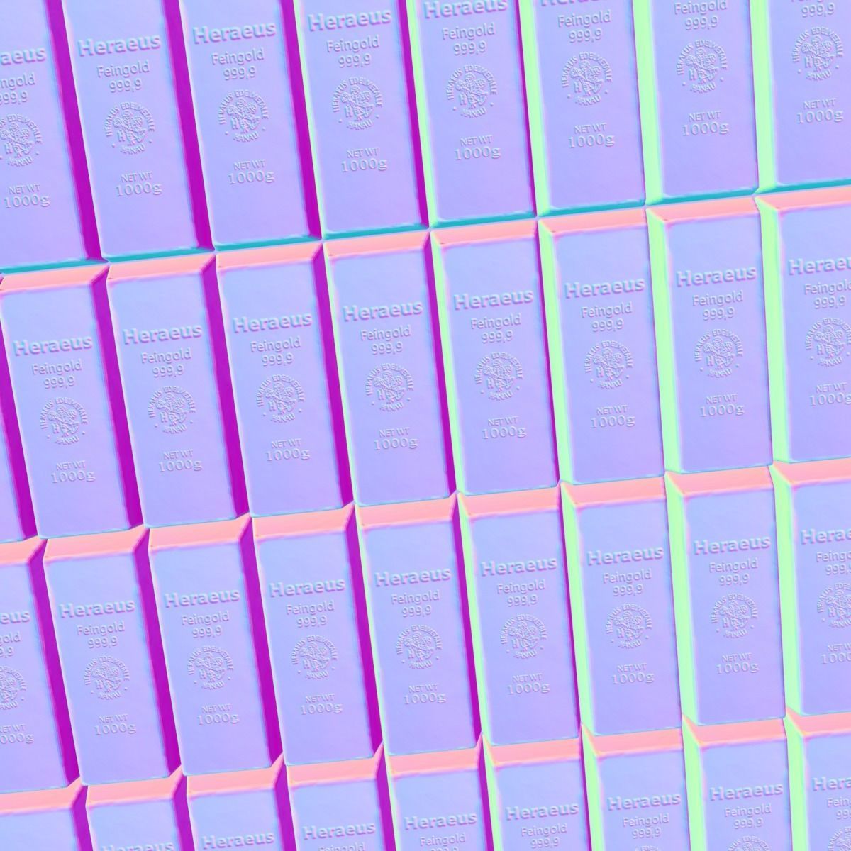 gold bar low polygon model 3D model_17