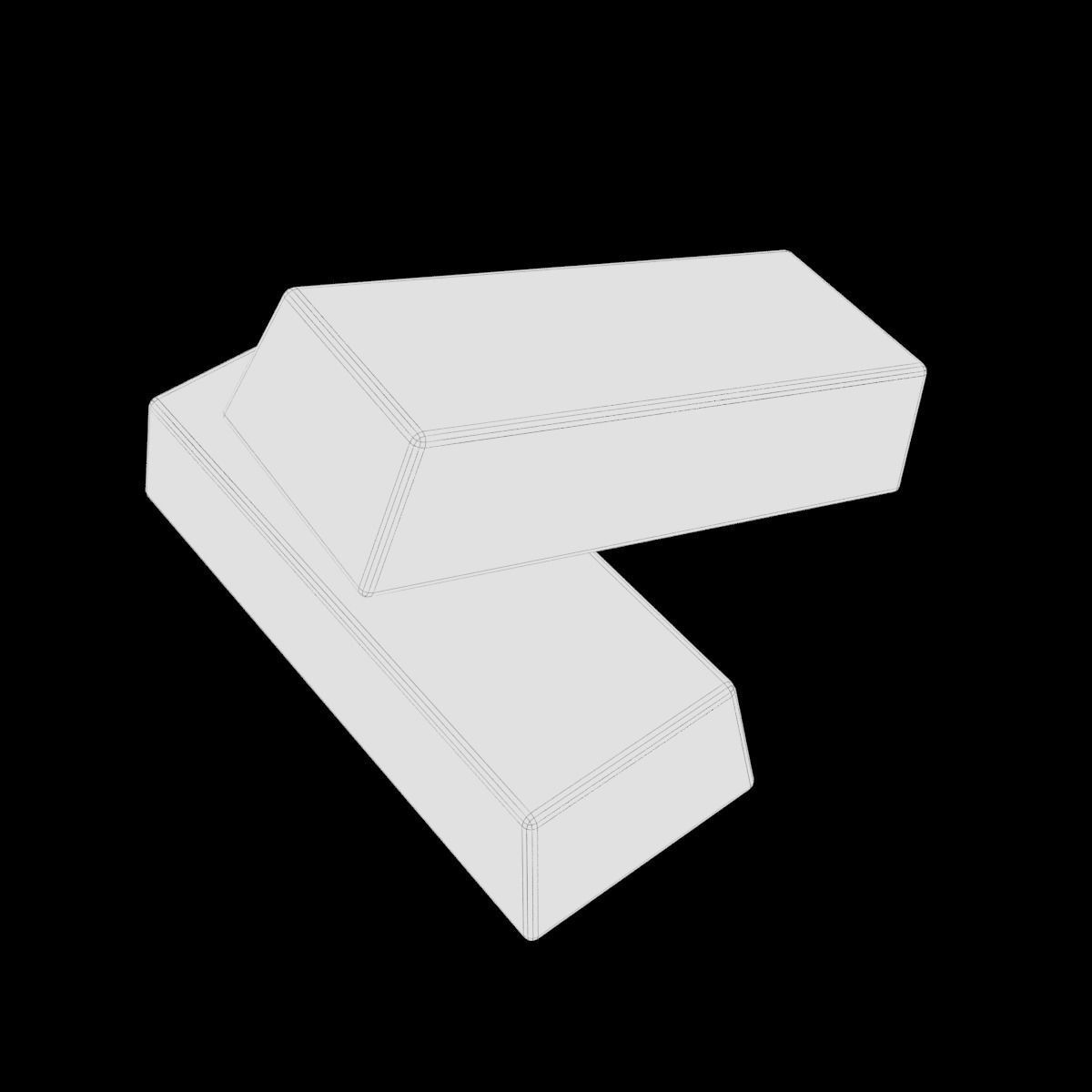 gold bar low polygon model 3D model_9