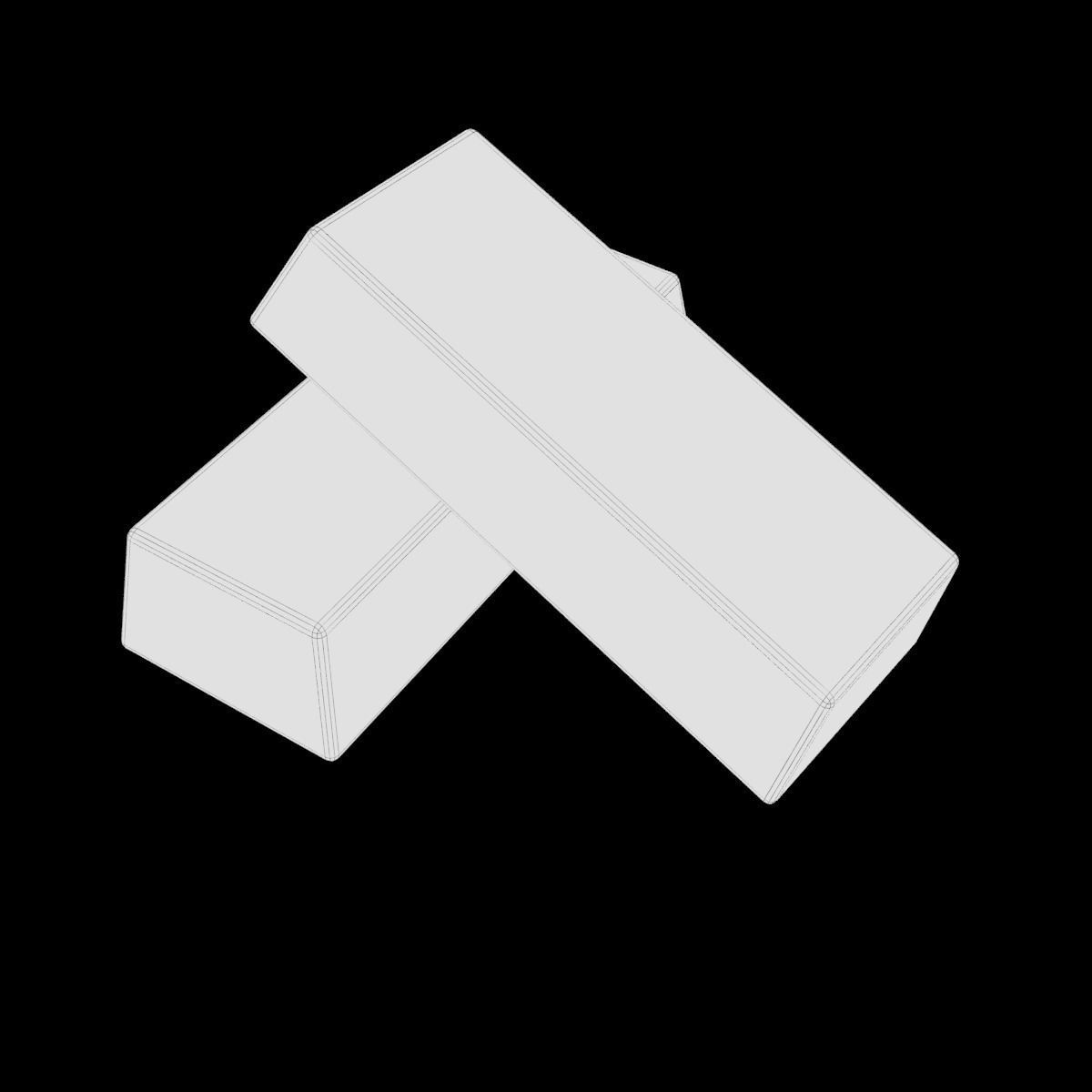 gold bar low polygon model 3D model_6