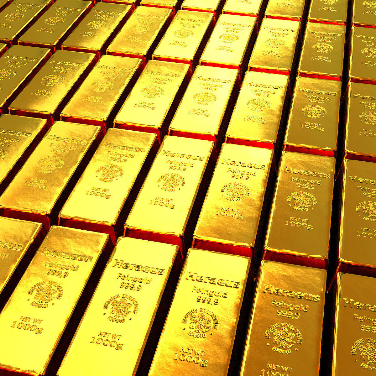 gold bar low polygon model 3D model_5