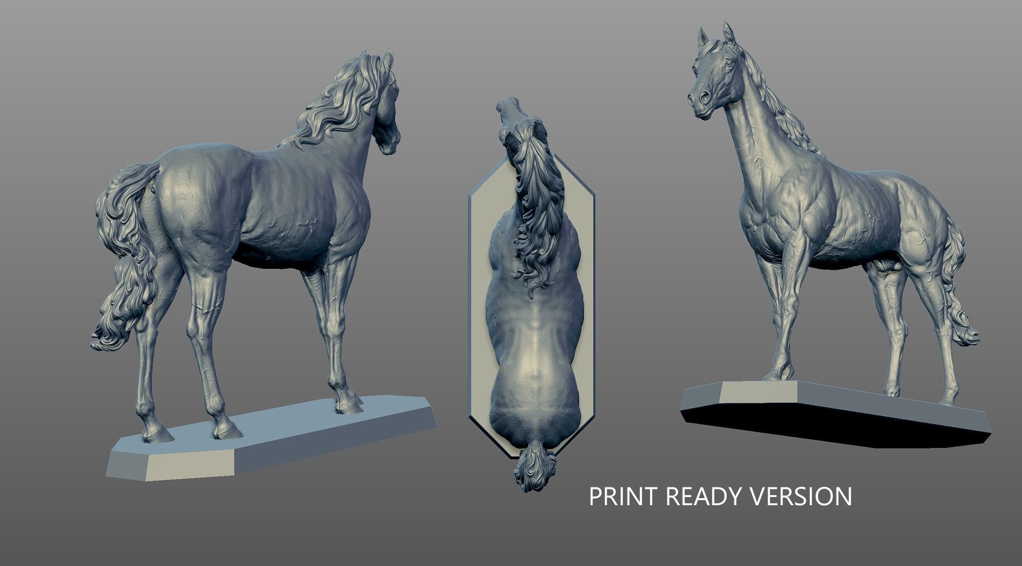 Horse print ready model 3D print model_6
