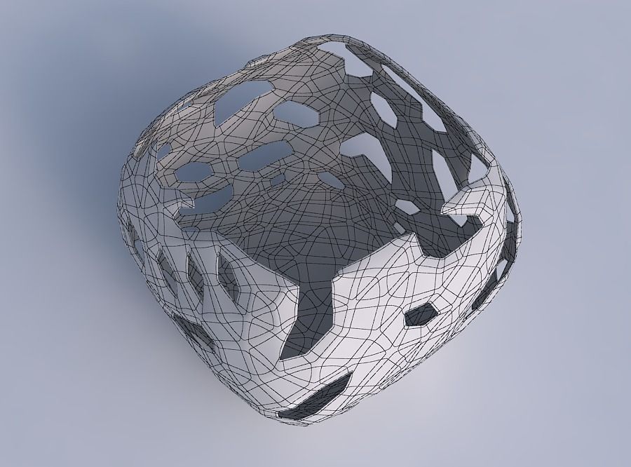 Bowl semi-quadratic with faceted cuts 3D print model_6