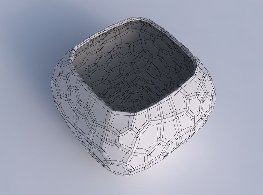 Bowl semi-quadratic with fine organic cells 3D print model_6