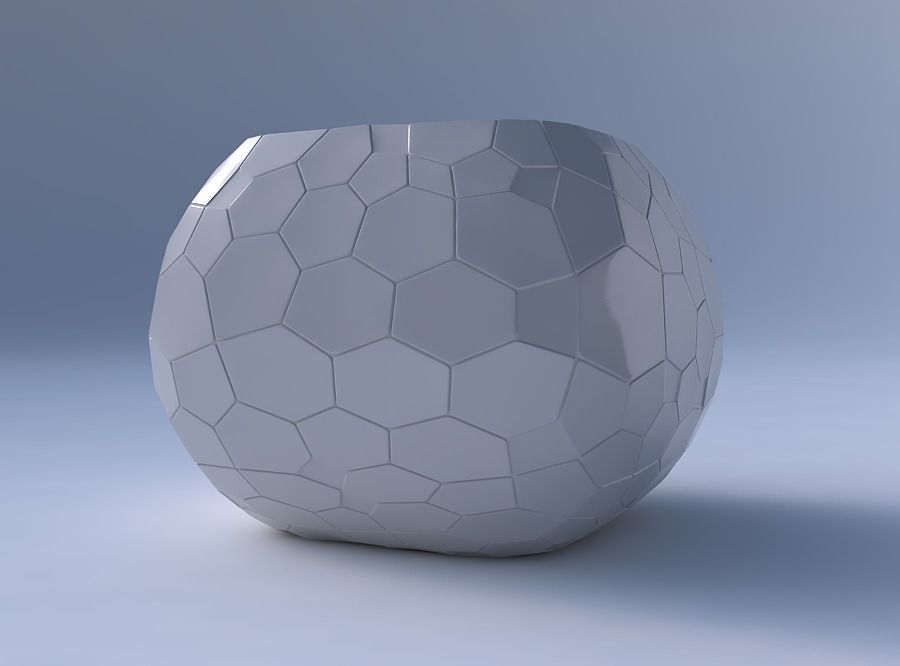 Bowl semi-quadratic with fine organic cells 3D print model_4