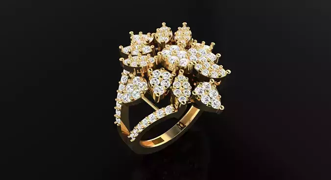 AR-DIAX-Z014 diamond cluster ring gold