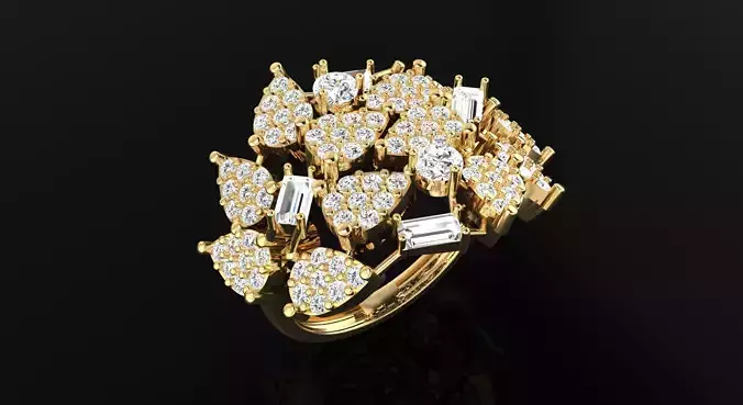 AR-DIAX-Z015 ring with baguette diamonds