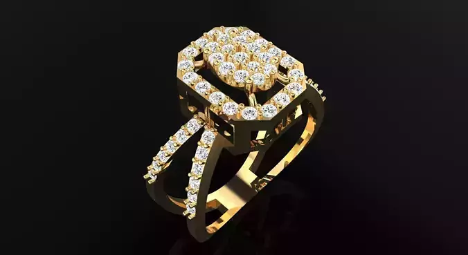 AR-DIAX-Z019 gold ring with diamonds