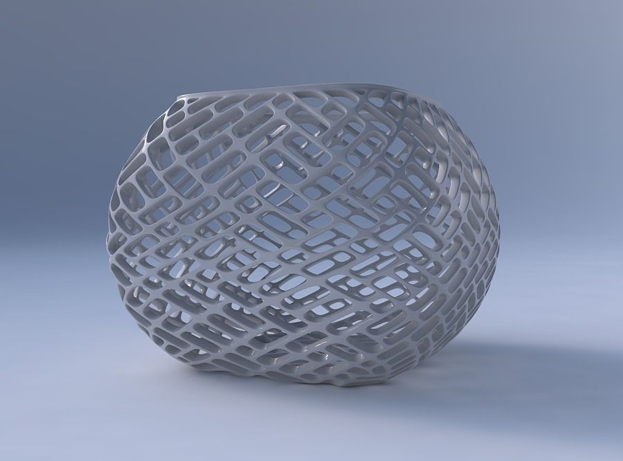 Bowl semi-quadratic with lattice tiles 3D print model_4