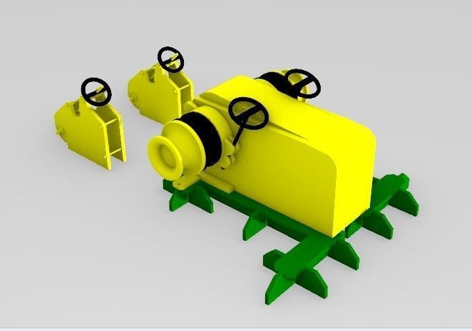 Tug Anchor winch 3D print model_2