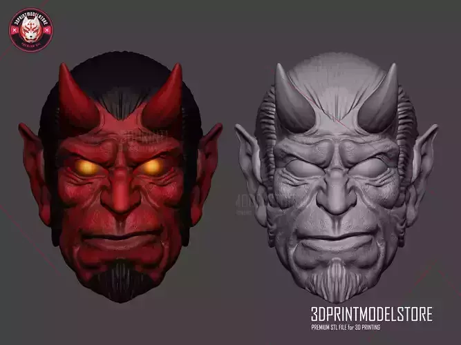Hellboy Cosplay Mask - Halloween Costume 3D print model