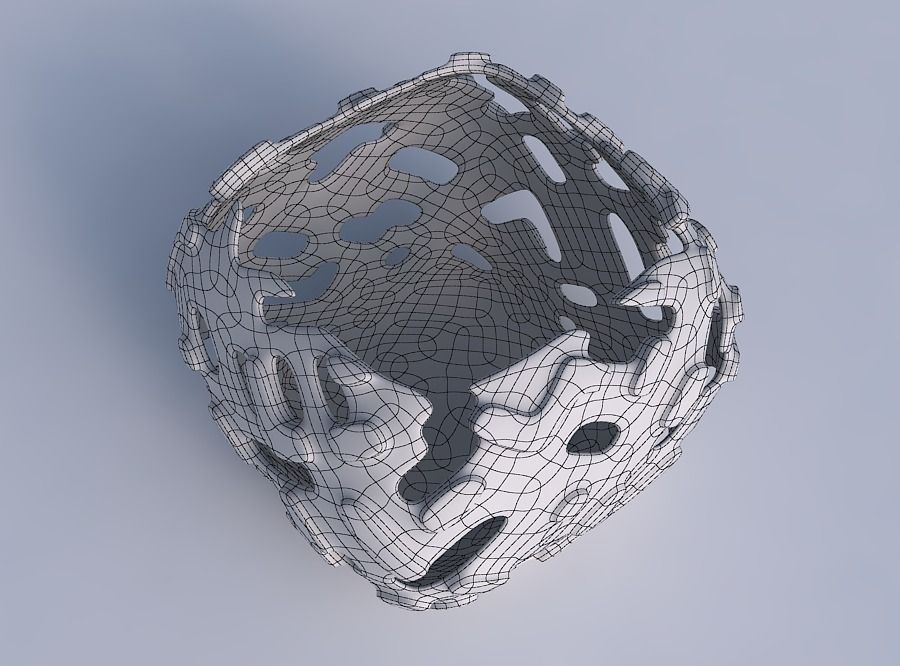 Bowl semi-quadratic with smooth cuts and bulges   3D print model_6