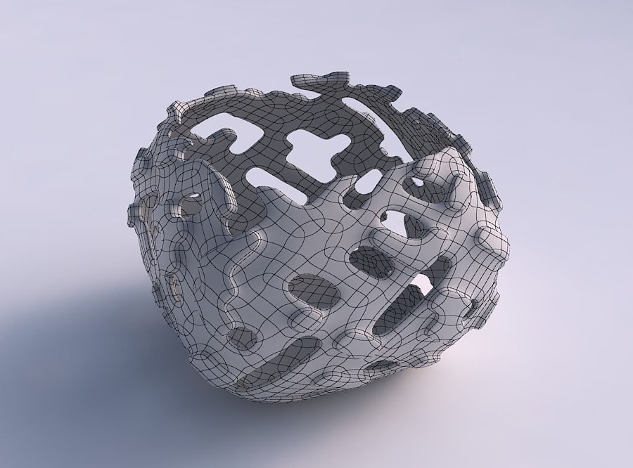 Bowl semi-quadratic with smooth cuts and bulges   3D print model_5