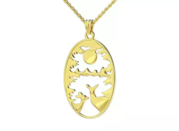 Loving deer necklace 3D print model
