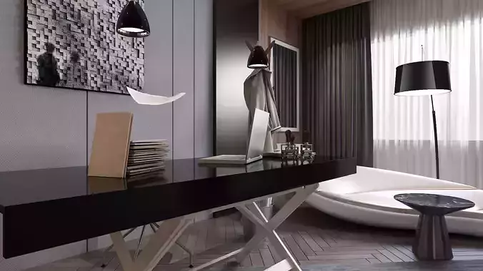 Modern and Minimalist Office Design 3D model