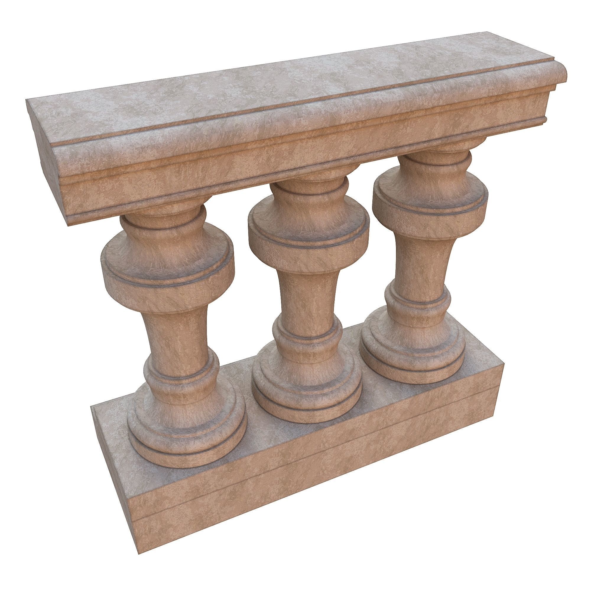 Stone balustrade 04 3D model_2